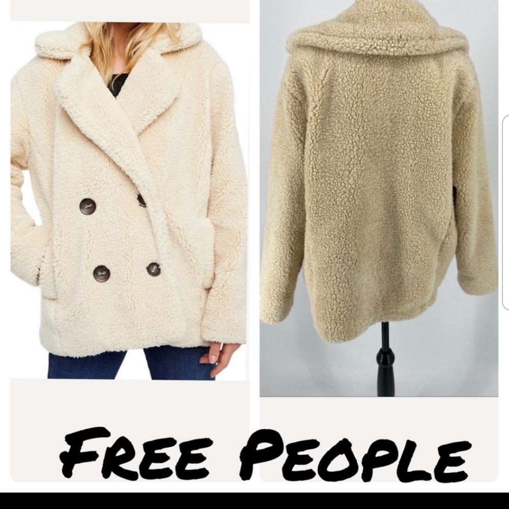 Free People Notched Teddy Coat